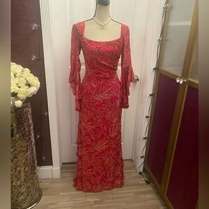 Liancarlo couture 100% silk maxi dress, size 2